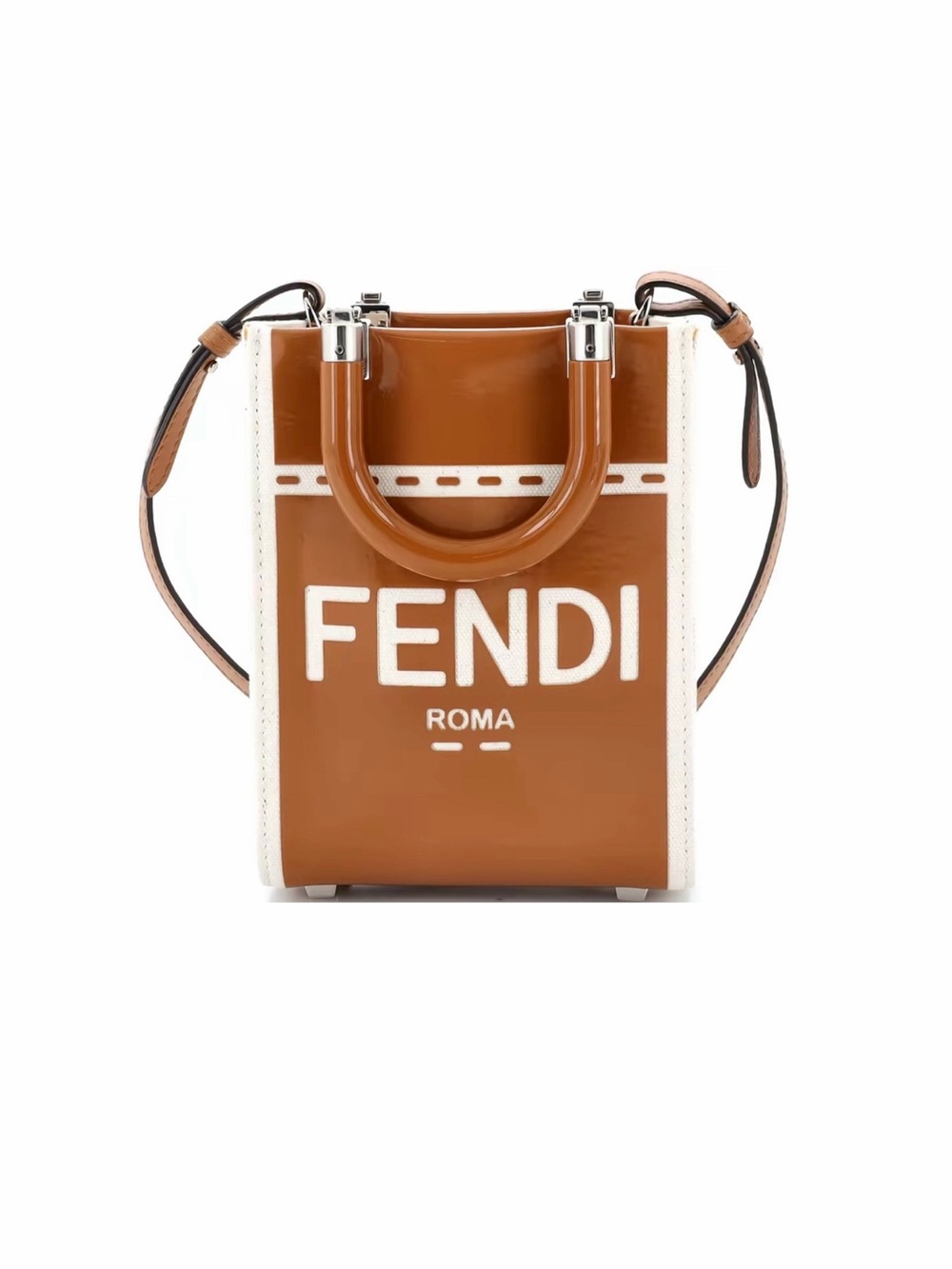 Fendi Top Handle Bag with Crossbody Strap and Dust Bag